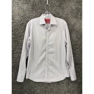 Charles Tyrwhitt Dress Shirt Men's 16/33 White Striped Slim-Fit Classic Formal